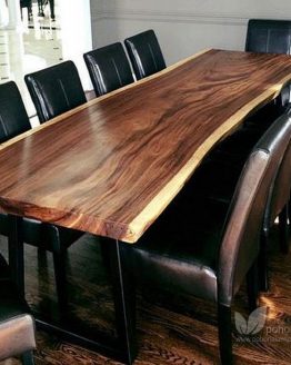 meja makan trembesi kayu utuh