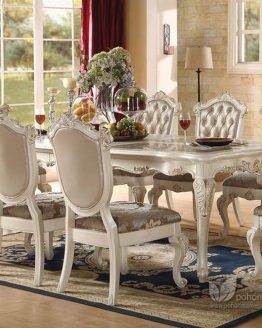 meja makan ukir mewah kayu mahoni