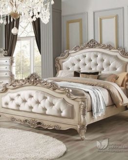 tempat tidur mewah kayu jati