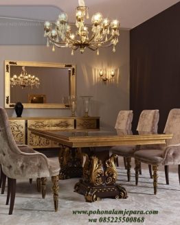 meja makan mewah jati ukir