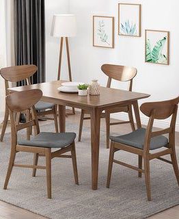 Meja makan minimalis kayu jati 4 kursi