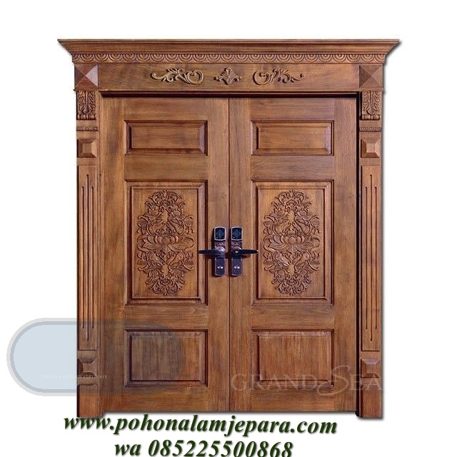 Kusen pintu jati ukir jepara Kusen pintu kayu jati ukir jepara kupu tarung