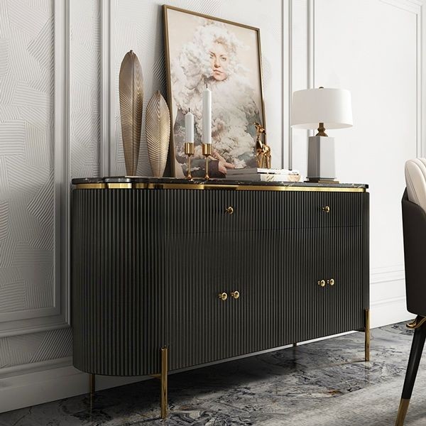 Meja konsul meja tembok stainless steel minimalis marmer