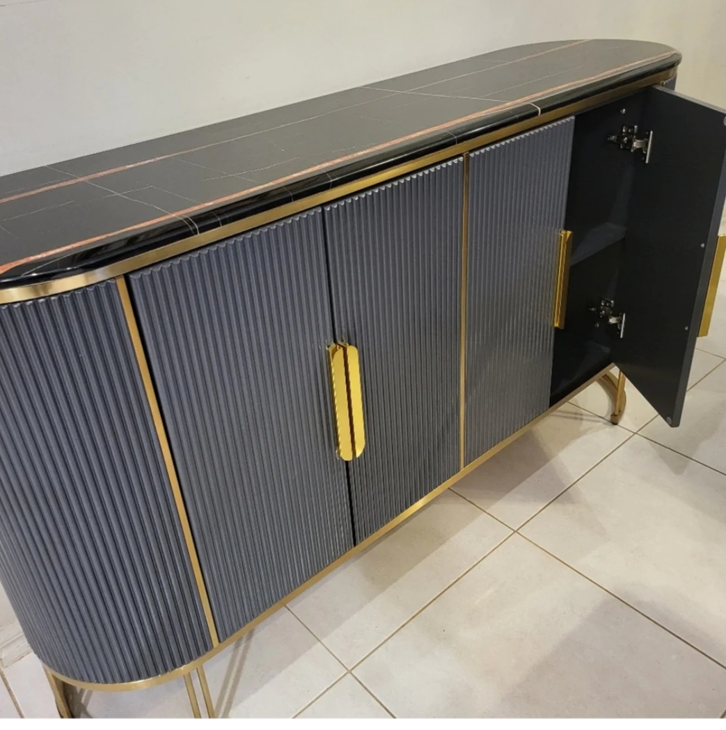 Meja konsul meja tembok stainless steel marmer