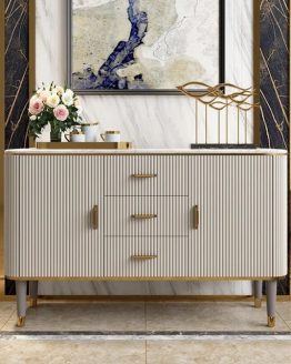 Meja konsol top marmer stainless steel gold